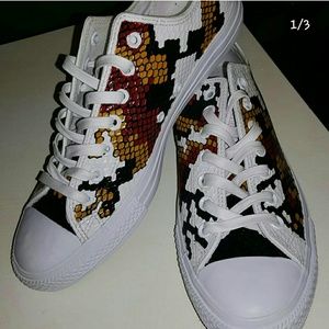 Custom snake print converse